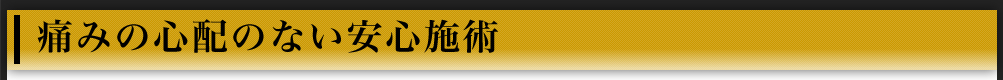 痛みの心配のない安心施術